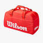 The Wilson Super Tour Small Duffel in Infrared colour which is available for sale at GSM Sports.