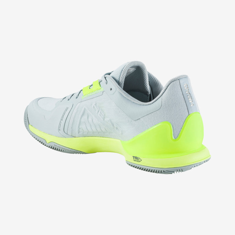 The Head Sprint Pro 3.5 Mens Clay Court and padel Court shoes in Grey and Yellow available for sale at GSM Sports.