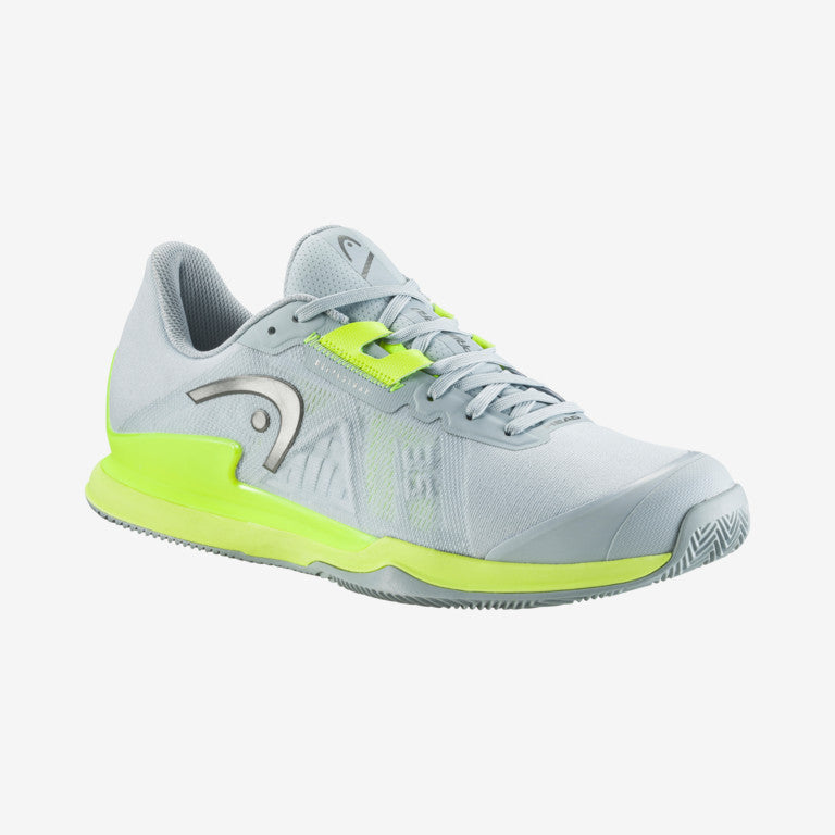 The Head Sprint Pro 3.5 Mens Clay Court and padel Court shoes in Grey and Yellow available for sale at GSM Sports.