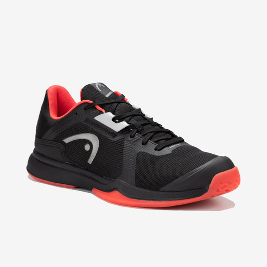 The Head Sprint Team 3.5 Indoor Shoes in black and coral colour which are available for sale at GSM Sports.   