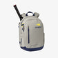 The Wilson US Open Tour Backpack in grey, blue and yellow available for sale at GSM Sports.     