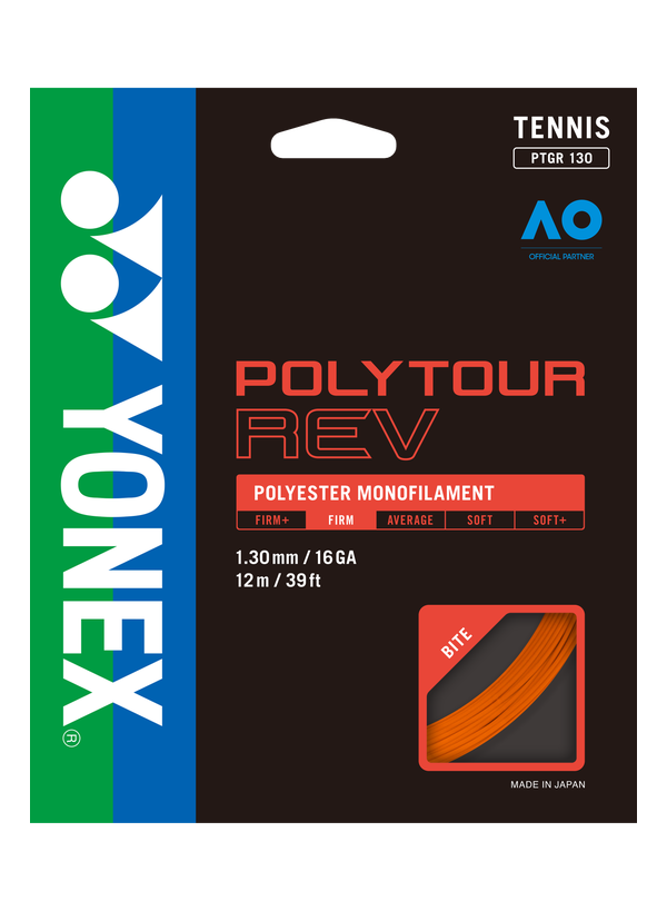 Yonex POLYTOUR REV 130 Tennis String Set in Red for sale at GSM Sports
