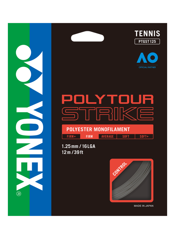 Yonex POLYTOUR STRIKE 125 Tennis String Set in Black for sale at GSM Sports