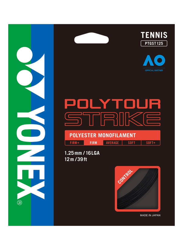 Yonex POLYTOUR STRIKE 125 Tennis String Set in Black for sale at GSM Sports