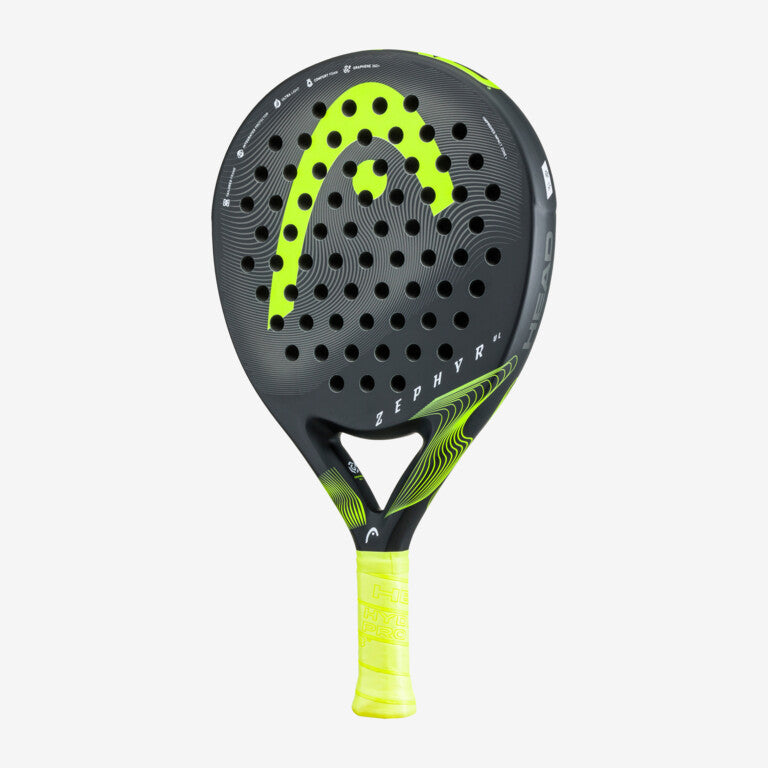 The Head Zephyr UL 2023 Padel Racket in black and yellow colour which is available for sale at GSM Sports.  